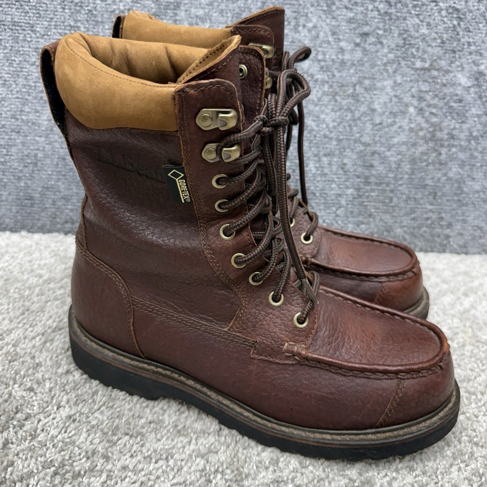 LL Bean Kangaroo Goretex boots leather brown men's size 9 Medium
